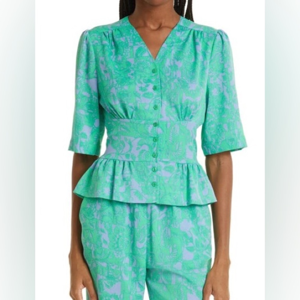 RODEBJER Short Sleeve Floral Print Top